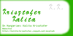 krisztofer kalita business card